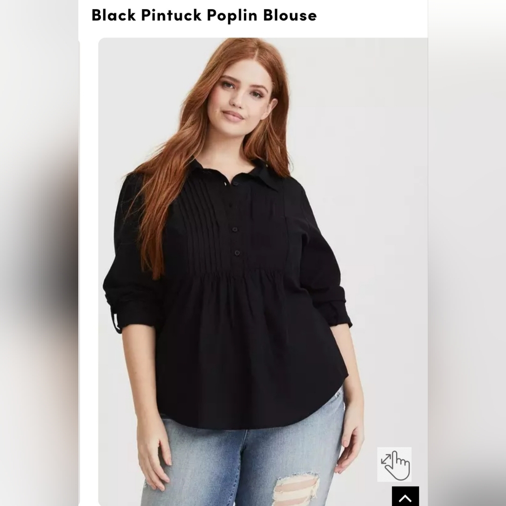 Torrid Elegant Black Button-Down Blouse